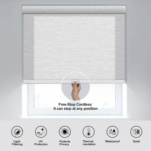 Vista 5 de Boolegon Persianas enrollables con filtro de luz para ventanas