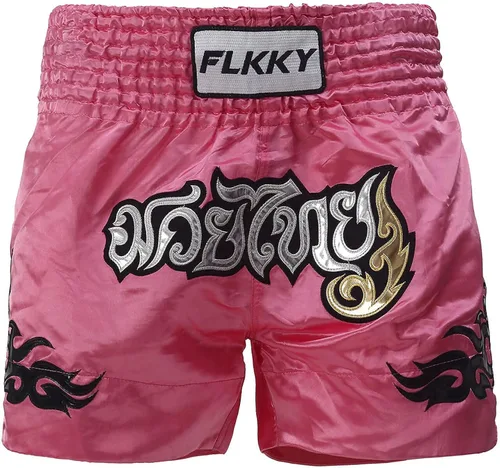Vista 3 de FLKKY Muay Thai - Pantalones cortos de boxeo para hombres y mujeres, de alta calidad, para entrenamiento de artes marciales, gimnasio, boxeo