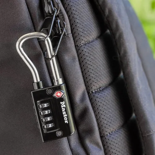 Vista 6 de Master Lock Candado, establece tu propia combinación de candado para equipaje aceptado por la TSA, 1-5/16 pulgadas de ancho, 4696D, negro