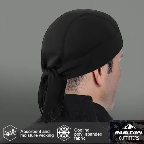 Vista 5 de DANLCUPL DOO Rags Dew Rag Skull Cap Pirate Hat Cooling Head Wrap Bandana Casco Liner para Hombres Ciclismo Motocicleta