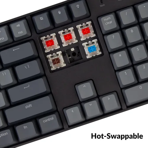 Vista 2 de Keychron Teclado mecánico K10 de tamaño completo con retroiluminación LED blanca intercambiable en caliente para Mac Windows multitarea de 104
