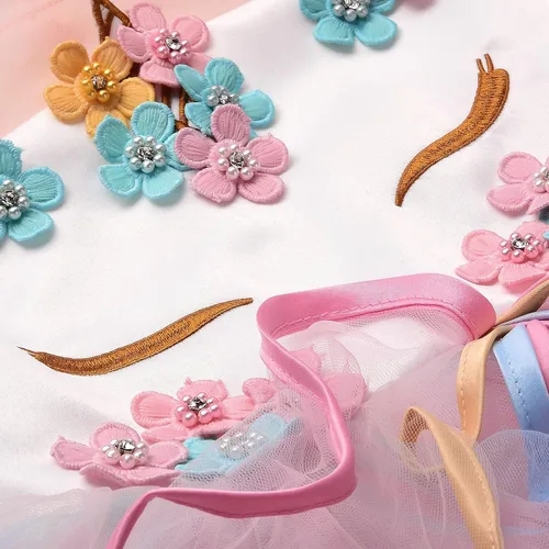 Vista 4 de Vestido de cumpleaños de unicornio para niñas, disfraz de Halloween