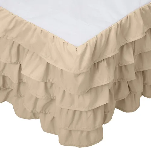 Vista 11 de Elegant Comfort Leila Collection - Falda de cama con múltiples volantes, 1500 hilos por pulgada cuadrada, calidad egipcia, con volantes antipolvo