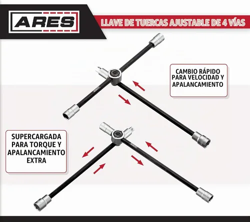 Vista 3 de ARES 70092 - Llave deslizante de 4 vías - Llave deslizante ajustable que proporciona un apalancamiento superior - Se pliega para un almacenamiento