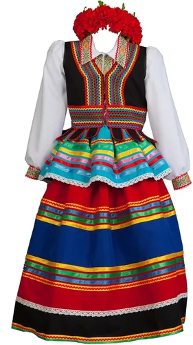 Vista 2 de Disfraz de Polonia para mujer, traje folclórico polaco