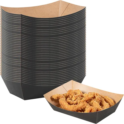 Vista 20 de Restaurantware -Bio Tek - Bandejas de alimentos de 2 onzas, 400 bandejas de papel desechables para alimentos, resistentes, a prueba de grasa, botes