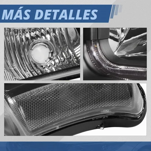 Vista 5 de Auto Dynasty Conjunto de faros LED DRL compatible con Chevy Avalanche Silverado 1500-3500 2003-2007, repuesto de faros delanteros laterales del Negro