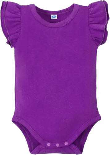 Vista 15 de Magic Park 0-24M Mameluco para bebé niña, traje de una pieza para bebé niña de color sólido, camiseta con volantes para niña, camiseta para bautizo