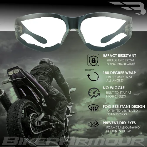 Vista 3 de Anteojos de sol con espuma, para motocicleta. Con diseño de llamas para hombres y mujeres