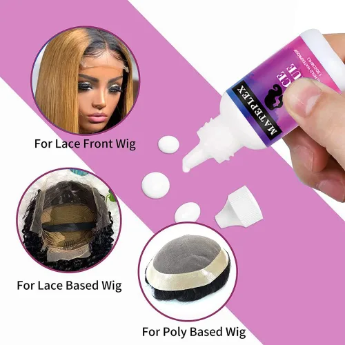 Vista 2 de Pegamento para el cabello para pelucas de encaje frontal, pegamento adhesivo para peluca de encaje invisible, impermeable, reemplazo de cabello
