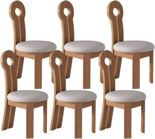 Vista 62 de YVYKFZD Dining Chairs Set, Solid Wood Dining Room Chair, Upholstered Kitchen Chairs, Unique Key-Shaped Living Room Chair, for Offices Bedroom Study
