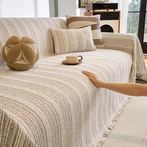 Vista 25 de ROOMLIFE Manta de sofá estilo azteca boho para sillones de 2/3 cojines, fundas de sofá lavables y antideslizantes aptas para mascotas, protector