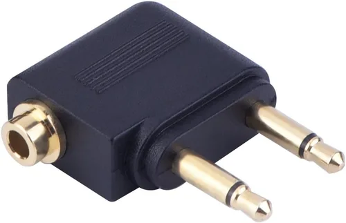 Vista 2 de EBOOT Adaptador de auriculares de avión 3 piezas Adaptador de vuelo