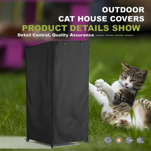 Vista 7 de Funda protectora grande para casa de gatos para exteriores, cubierta protectora contra el polvo, lona impermeable resistente 600D, 100% impermeable