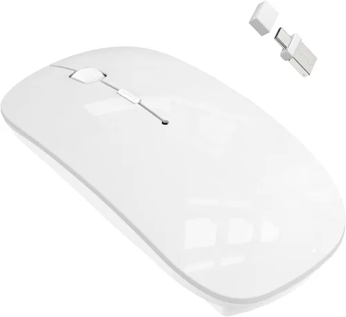 Vista 14 de Ratón Bluetooth inalámbrico para MacBook Air Mac Pro iPad Laptop Computadora Pad Óptico recargable delgado silencioso modo dual