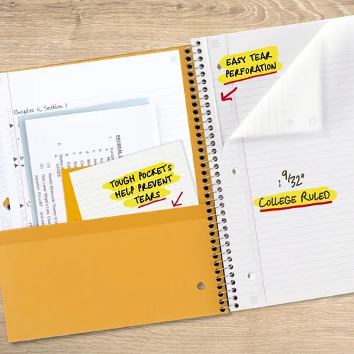Vista 5 de Cuaderno de Five Star, 1 materia, con rayas, 100 hojas, 11" x 8-1/2", Negro