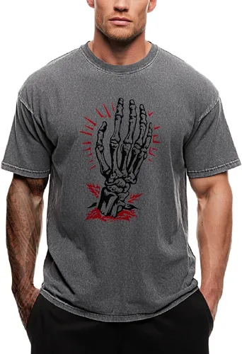 Vista 34 de domirica Camisas holgadas lavadas para hombre, sólidas, 100% algodón, camisetas cuadradas, ropa de fitness vintage, ropa de calle para gimnasio