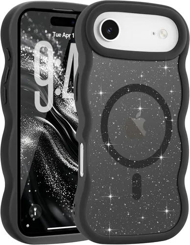 Vista 117 de Pepmune - Funda para iPhone 12 Pro Max con marco ondulado y estructura rígida, color mate claro, cubierta trasera unisex, compatible con Magsafe