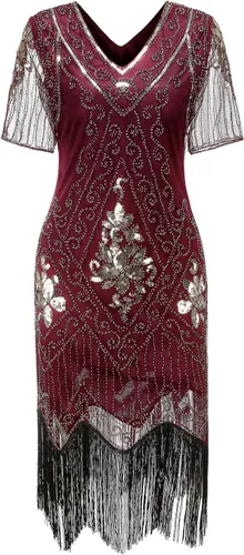 Vista 3 de Gionforsy Conjunto de accesorios para disfraz de Gatsby con lentejuelas de los años 20