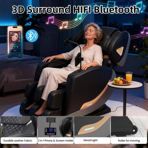 Vista 8 de Silla de masaje mejorada de cuerpo completo, silla de masaje reclinable de gravedad cero, 10 puntos de fijación, sillas de masaje Shiatsu 2026