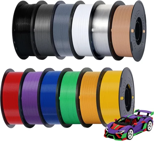 Vista 18 de Kingroon Filamento de impresora 3D PLA Plus (PLA+), 10 rollos, precisión dimensional +/- 0.001 in, carrete de 22 libras (22 libras), 0.069 in, negro
