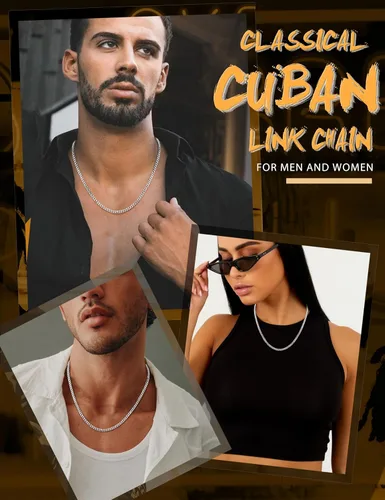 Vista 3 de Jstyle Cuban Link Chain for Men Women 316L Stainless Steel Chain Necklace 3.5mm Non Tarnish Necklaces Black Silver Gold Tone Chains 1618202224262830