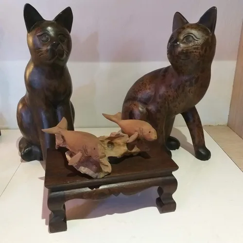Vista 4 de Soporte de estatua de Buda para mesa de adoración, pedestal tailandés hecho a mano, soporte para tallar madera de teca, decoración del hogar, 10