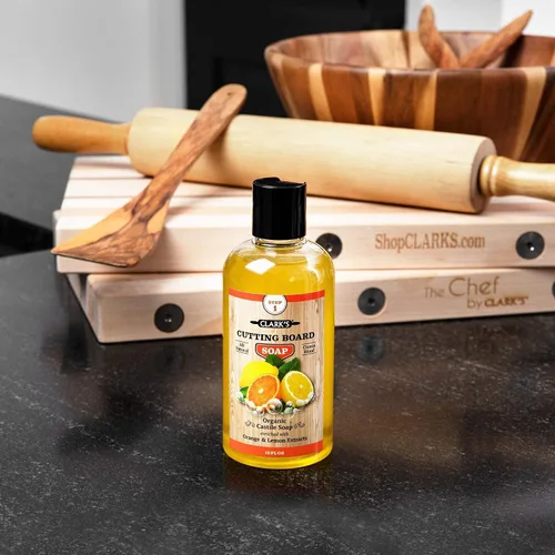 Vista 6 de CLARK'S Cepillo de jabón y exfoliante para tabla de cortar de Limpia tus tablas de cocina, cuencos, encimeras y utensilios de forma natural A base