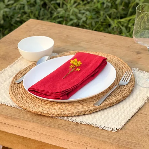 Vista 5 de Hausattire Servilletas reutilizables lavables 100% algodón de 18 x 18 pulgadas para mesa de comedor, hogar, banquete, fiesta, boda, día de la madre