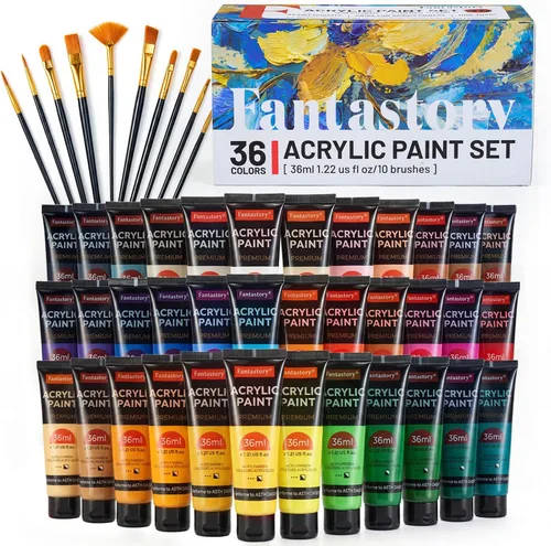 Vista 10 de Fantastory Juego de pintura acrílica metálica de 12 colores de 2 fl oz
