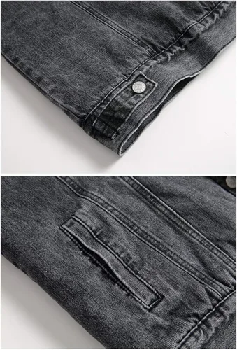 Vista 5 de LZLER - Chaqueta vaquera para hombre de forro polar con forro de algodón Sherpa