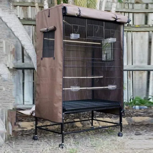 Vista 4 de Funda para jaula de pájaros, plegable, funda para jaula de mascotas, resistente al agua, para jardín, a prueba de lluvia, a prueba de viento, hogar
