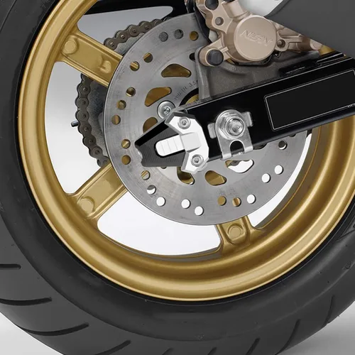 Vista 9 de Canitu 2 ajustadores de eje tensor de basculante negro, carrete de cadena de eje trasero de aluminio para motocicleta, ajustadores de cadena
