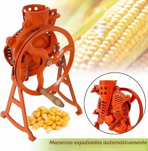 Vista 3 de Desgranadora manual de maíz resistente con soporte y volante, construcción de acero, herramientas de eliminación de maíz para trituradora de maíz