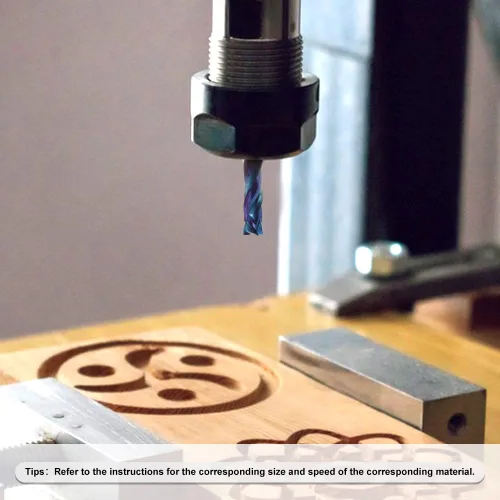 Vista 6 de Broca de enrutador espiral de compresión con corte ascendente y descendente de 3 flautas para CNC, diámetro de corte de 1/4 pulgadas, longitud