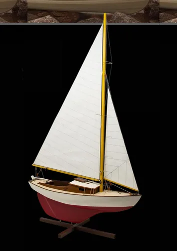 Vista 5 de Midwest 997 - Barco de madera John Alden Sloop 1:16 - Barco de vela de 14.4 pulgadas de largo para ensamblar - Kit de modelo de madera para adultos