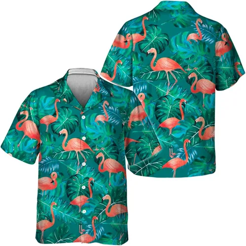 Vista 3 de 365CUSGIFTS - Camisa hawaiana de verano tropical Aloha con botones, manga corta, regalo de cumpleaños para hombres y mujeres