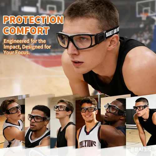 Vista 7 de SooGree Anteojos deportivos para hombres y mujeres, para baloncesto, fútbol, deportes, antiniebla, choque, colisión, gafas de uso