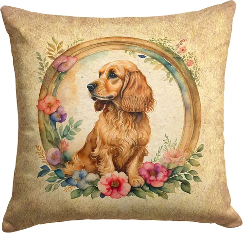 Vista 19 de Caroline's Treasures DAC2072PW1414 Affenpinscher and Flowers - Almohada decorativa de tela, lavable a máquina, para interiores y exteriores