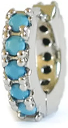 Vista 10 de Dainty Tiny Cutie - Aros de doble cara turquesa de 0.236 in hechos a mano, hipoalergénicos en Estados Unidos