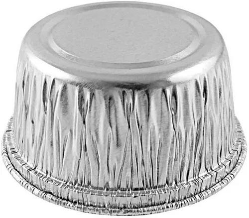 Vista 5 de Pactogo Taza de papel de aluminio de 4 onzas con tapa de plástico transparente, moldes desechables para hornear cupcakes/ramekin/muffins