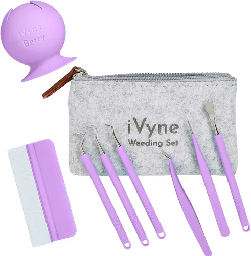 Vista 10 de iVyne Kit de herramientas de deshierbe de vinilo de alta calidad y recolector de desechos de deshierbe herramientas de agarre suave con bayas