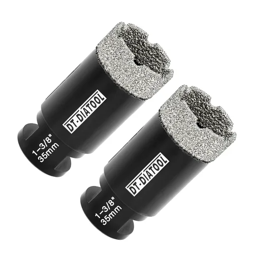 Vista 29 de DT-DIATOOL Broca de núcleo de diamante de 1/4 pulgada con hilo 5/8"-11 de vacío soldado para baldosas de porcelana, cerámica, gres, mármol, granito