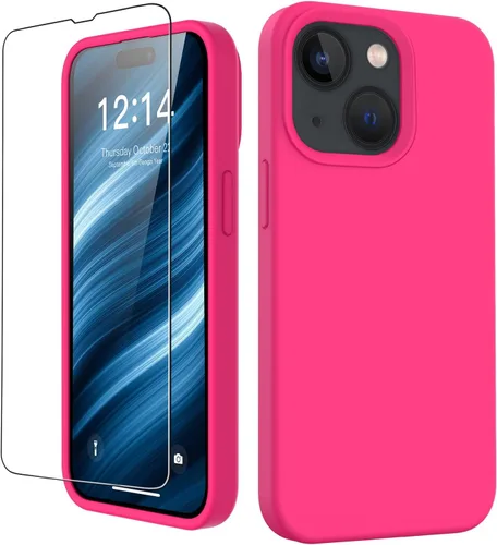Vista 18 de FUNMIKO Funda compatible con iPhone 15 con protector de pantalla, silicona líquida suave y sedosa mejorada, diseñada a la moda para hombres, mujeres