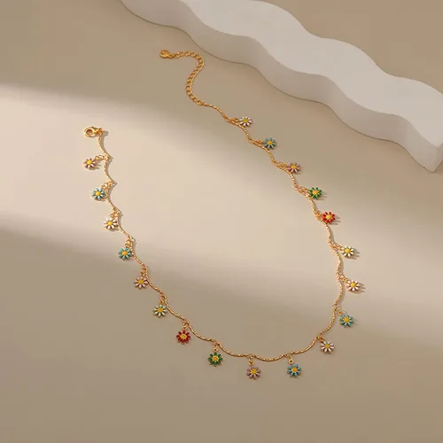Vista 71 de Gargantilla con cuentas para mujer, chapada en oro de 18 quilates, gargantilla delicada para mujer