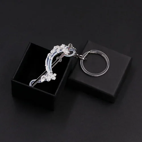 Vista 7 de SONGCHANGJEWELRY Kimetsu No Yaiba Demon Slayer Sword Keychain - Nichirin Sword Keychain - Gifts for Men Fans
