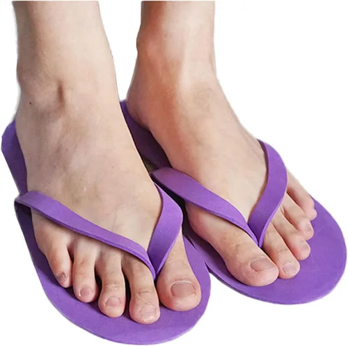Vista 2 de Khakho Pantuflas desechables de pedicura desechables para pedicura, zapatos de pedicura para mujeres, pantuflas de espuma para pies, spa, salón