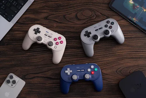 Vista 8 de 8BitDo Pro 3 Bluetooth Controller for SwitchSwitch 2 TMR Joysticks, Swappable ABXY Buttons, Pro Back Buttons, Charging Dock, Hall Effect Triggers