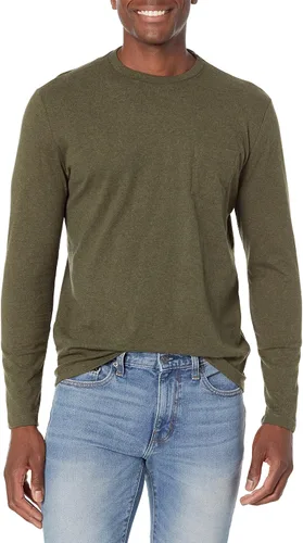 Vista 21 de Amazon Essentials - Camisa de manga larga con corte entallado para hombre, estilos con bolsillo y sin bolsillo Negro
