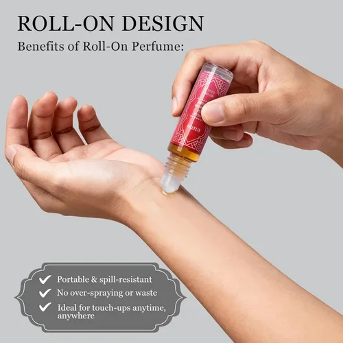 Vista 5 de Perfume de feromonas para mujeres, aceite de perfume de vainilla de larga duración, roll-on (0.34 fl oz/0.3 fl oz)